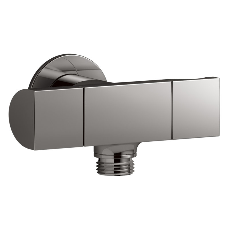 Exhale Wall-Mount Supply Elbow with Bracket and Volume Control, Vibrant Titanium