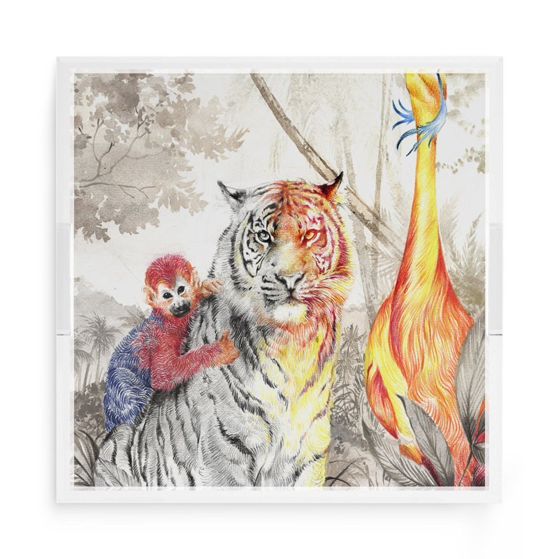 Arcadia Tiger Acrylic Square Decorative Tray, 15"W x 15"D x 2"H