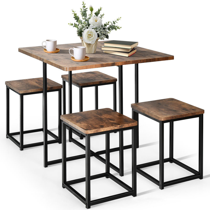Ensemble repas pour 4 personnes Langsett, Brun, Noir