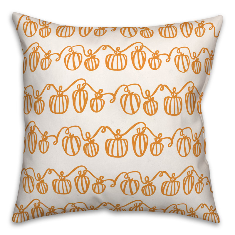  Pumpkin Doodle Square Pillow Cover & Insert, 20" H x 20" W