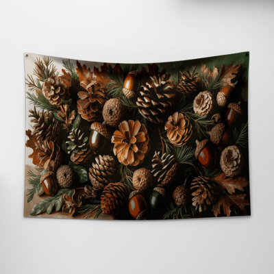 Tapisserie murale «Thanksgiving Acorns and Pinecones»