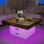 Table basse 35 po carrée à DEL avec 2 tiroirs-586210818