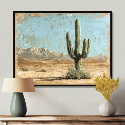 Cactus dans le désert I - art mural cactus