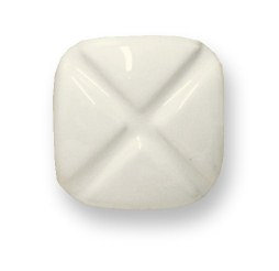 (Paquet de 5) Bouton carré quadrant 1-7 / 16 po blanc avec chrome