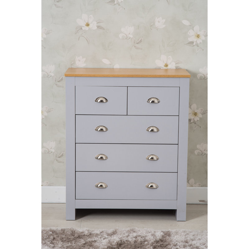 Susana 79cm W Chest of Drawers, Grey/Oak