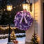 Couronne de Noël artificielle mauve / rose de 16 pouces, couronne de feuilles de paillettes Harry avec un arc en satin et des boules brillantes, couronne de Noël de porte d'entrée pour les décorations de Noël intérieures et extérieures-220589047