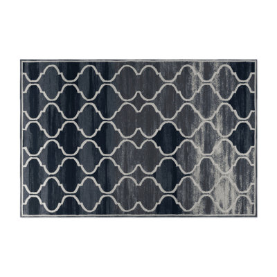 Trellis Gray Indoor and Outdoor Area Rug