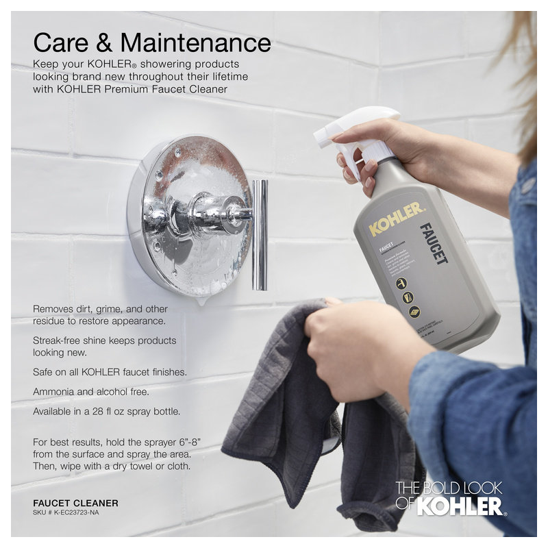 Kohler Pitch Rite-Temp Shower Trim Kit With 1.75 GPM Water-Saving Single-Function Showerhead, Single Spray Setting