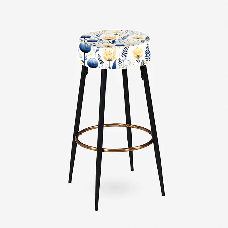 Ensemble de 2 tabourets à imprimé animal, Essence artistique, motif floral VI