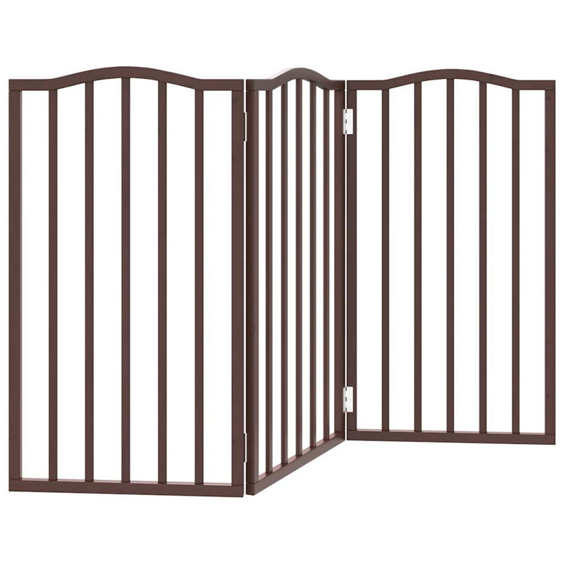 Archie & Oscar Dog Gate Foldable 3 Panels 150 Cm Poplar Wood, Brown, 90cm H x 150cm W x 2cm D