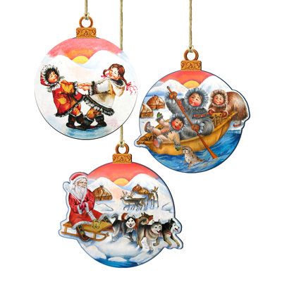 5.5'' Wood People Holiday Shaped Ornament