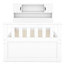 Lit plateforme simple avec rangement - 4 tiroirs, bibliothèque élégante blanche et tablettes blanches, design fonctionnel-1520979422