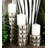 Metal Handmade Pillar Decorative Silver Candle Holder with Studs Set