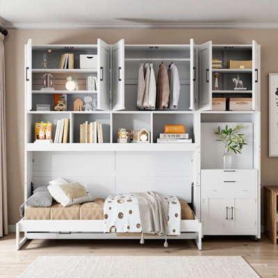 Murphy Bed With Desk, Cabinet And Bookcase