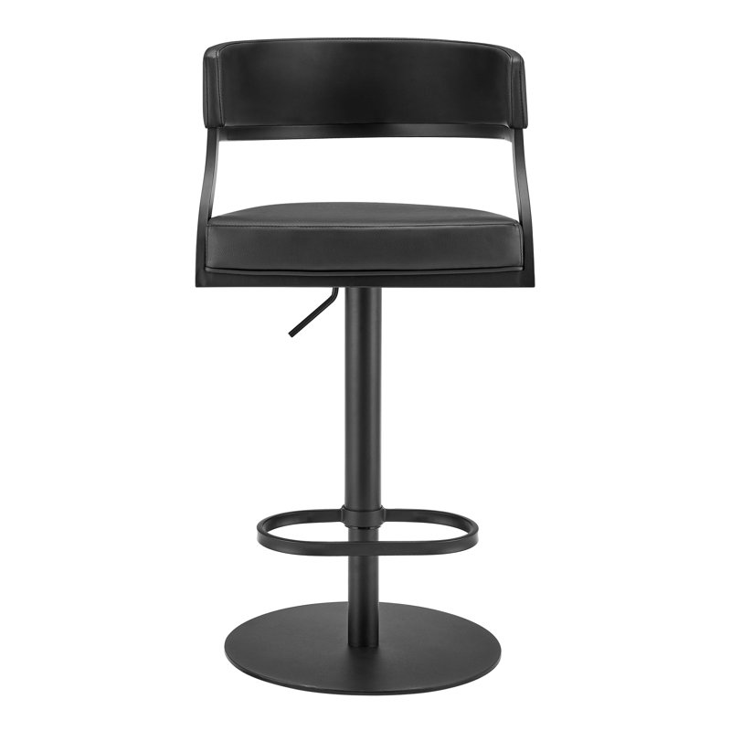 Tabouret de bar Callie, Noir, Noir mat