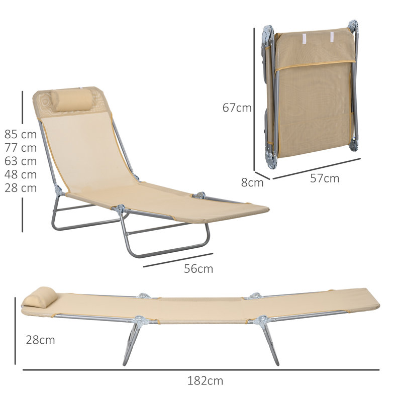 Oliviya 182cm Long Reclining Double Sun Lounger