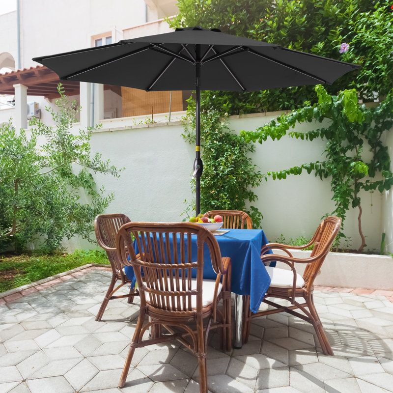 Parasol de marché 108 po Doraline, Noir, H 92,9 po x l 90 po x P 90 po