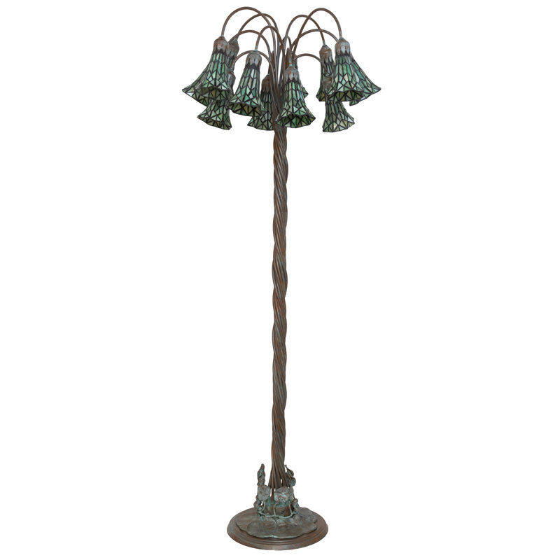 Tiffany Pond Lily Floor Lamp, Green