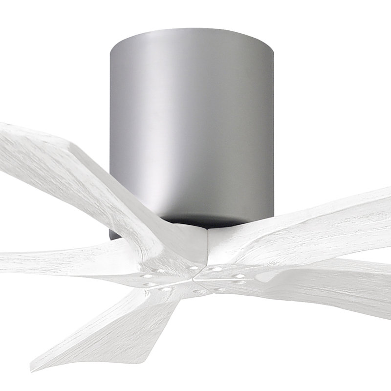 Ventilateur à pales encastré 5 pales Irene, Nickel brossé, Blanc mat, 42"