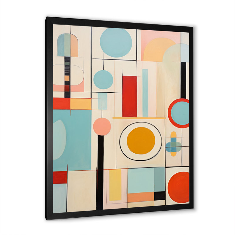 «Ingleton Colorful Mid Century Mod Geometrics II - Abstract Midcentury», art mural, H 20 po x l 12 po x P 1 po