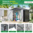 Storage Shed Large Garden Storage Organizer Weatherproof Outdoor Metal Shed for Backyard Garden Patio Lawn Storage with Lockable Door-111492517