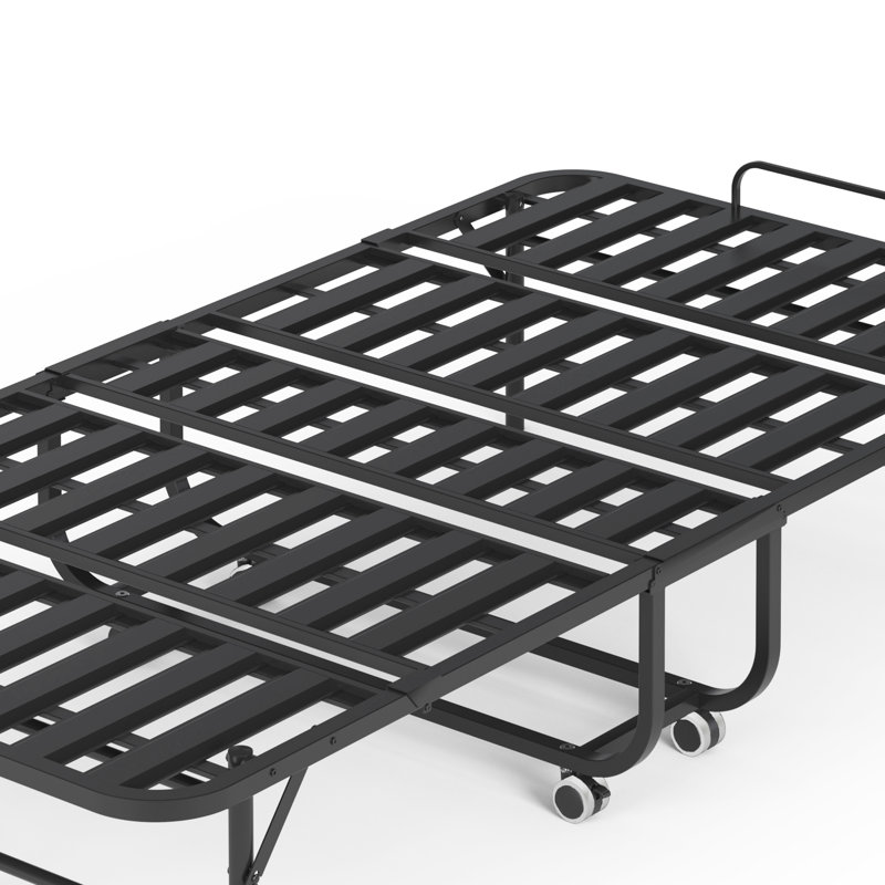 Lit pliant de 75 po de long pour les personnes de grande taille, 5 matelas en mousse à mémoire de forme, capacité de poids de 450 lb, peu encombrant, bureau idéal pour personnes de 75 po et plus, structure en métal de 5 po, pliable et enroulable, rap