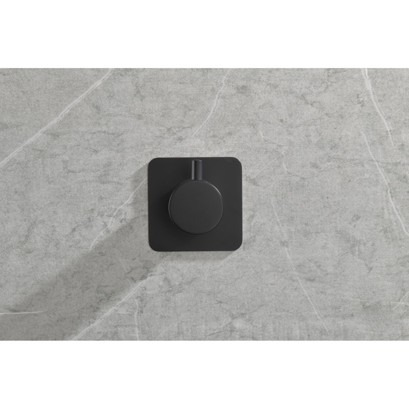 Master Shower Volume Control - 3.43 In. Depth, Corrosion Resistance, Brass, Rust Proof, Matt Black Finish & Protection, 2.26 Height, Brass Valve,
