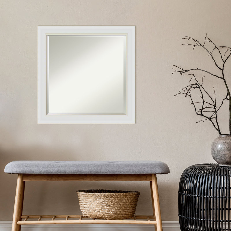Miroir mural Wedge, 24 po x 24 po, Blanc