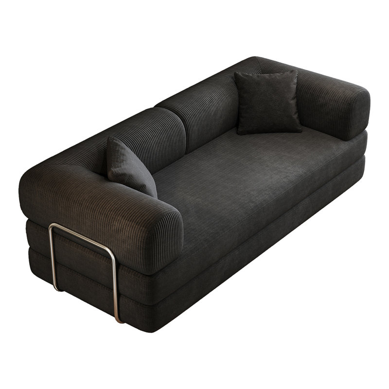 Loveseats Boneless Modular Sectional Sofa, Black
