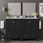 Meuble-lavabo 48 po avec lavabo en céramique - Armoire en bois massif avec portes à fermeture douce et rangement polyvalent-596618192