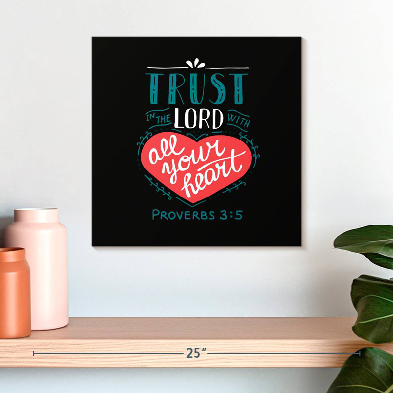 «Tergel Trust The Lord Bible Verse», H 16 po x l 16 po