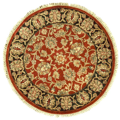 High-Quality Hand-Knotted Red And Black Area Rug
