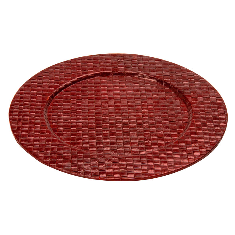 Pandanus Plants Solid Colour Charger, Red