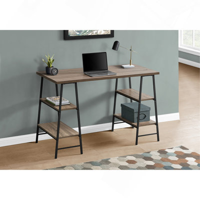Bureau d'ordinateur, bureau personnel, ordinateur portable, tablettes de rangement, L 48 po, travail, métal stratifié, contemporain, moderne