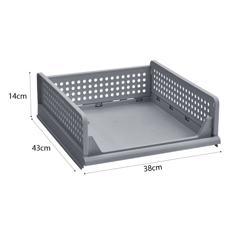 Rebrilliant Plastic Storage Tub & Tote, 14cm H x 43cm W x 38cm D, Gray