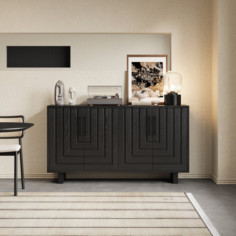 Buffet 4 portes Lyra, Noir