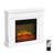 43 In. Freestanding Electric Fireplace In White With Wooden Cabinet-1957968124