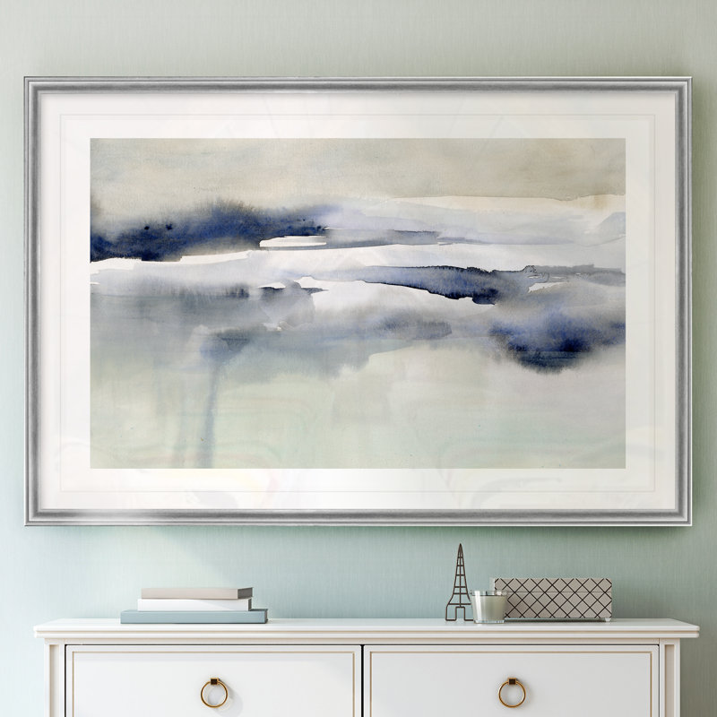 Passing Through I - Peinture, H 22,5 po x l 30,5 po x P 1,5 po, Encadrement argenté