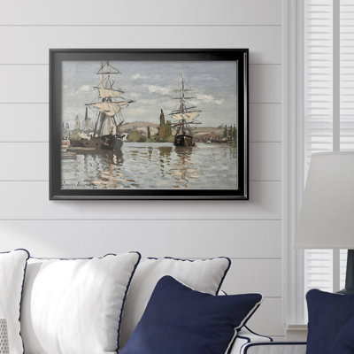 Ships at Rouen-Claude Monet-Framed Gallery Wrapped Canvas-1872