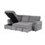 U_STYLE Grey Upholstered Sleeper Sectional Sofa with Storage Bags, Wood Frame, Square Arms