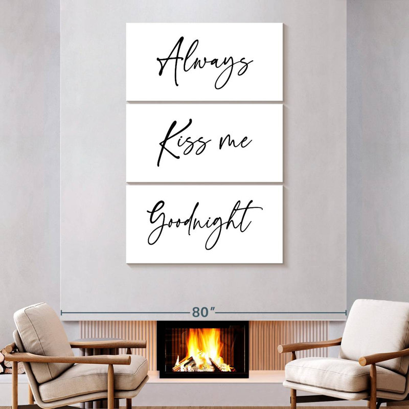 Plaque murale Kema Kiss Me Goodnight, H 74 po x l 48 po