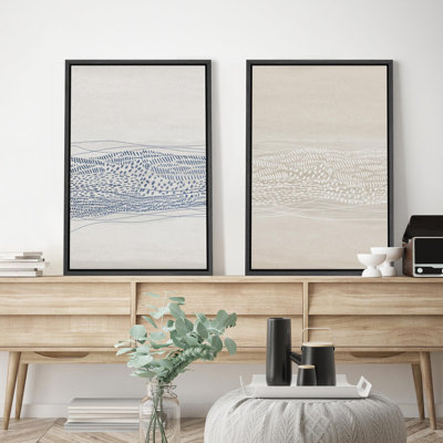 Motifs bleus tranquilles sur fond blanc, illustration abstraite sereine, décor minimaliste, salon, chambre à coucher