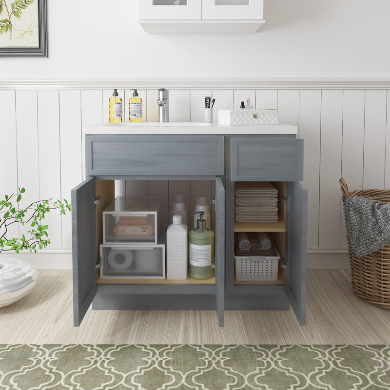 Base de meuble-lavabo simple 36 po seulement, Argent