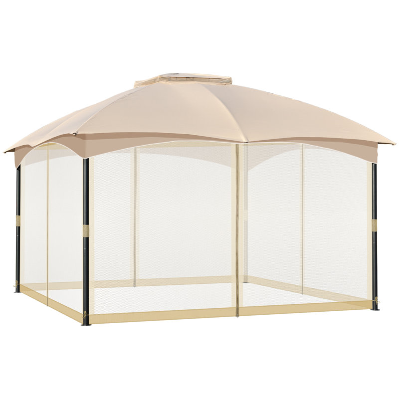 Universal Gazebo Mosquito Netting, Khaki, 210cm H x 487cm W x 365cm D