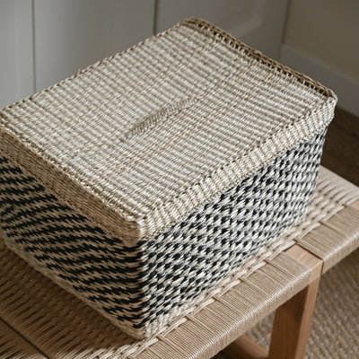 Kona Seagrass Basket with Lid - Large