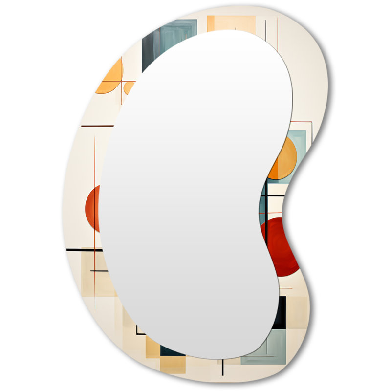 Miroir mural coloré de style Mid-Century rétro coloré Reflections IV - Mid-Century, 31 po x 22 po