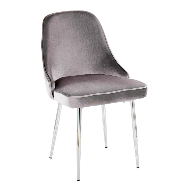Chaise d'appoint large Seel, Polyester argent, Blanc