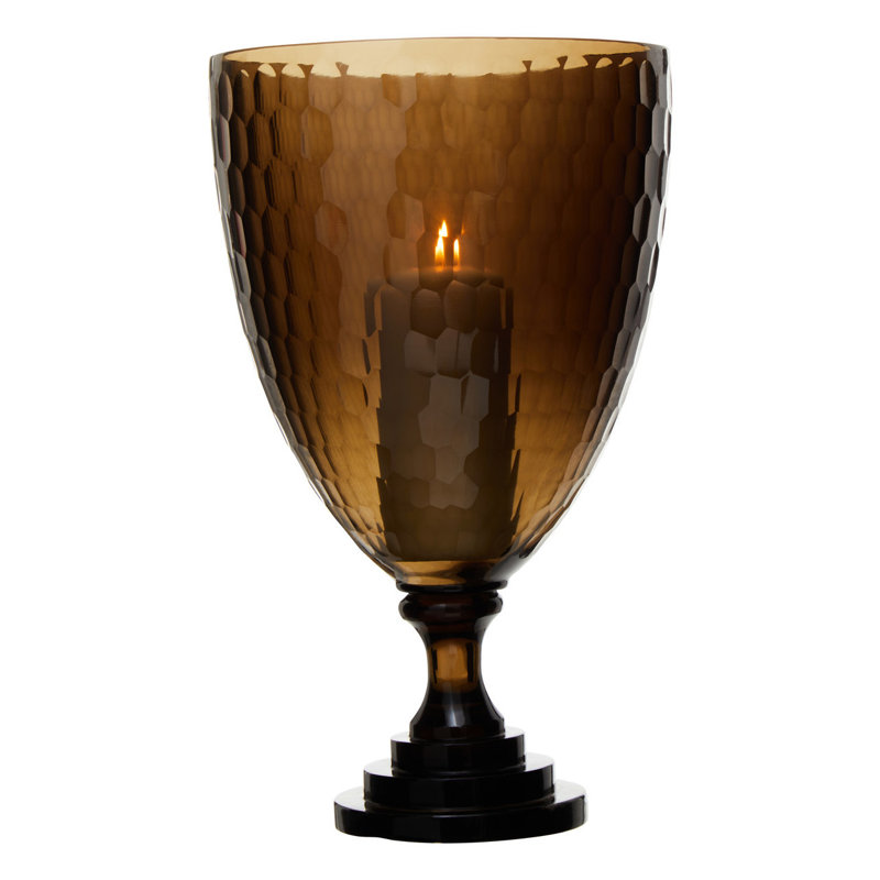 Glass Tabletop Hurricane, 34cm H x 20cm W x 20cm D
