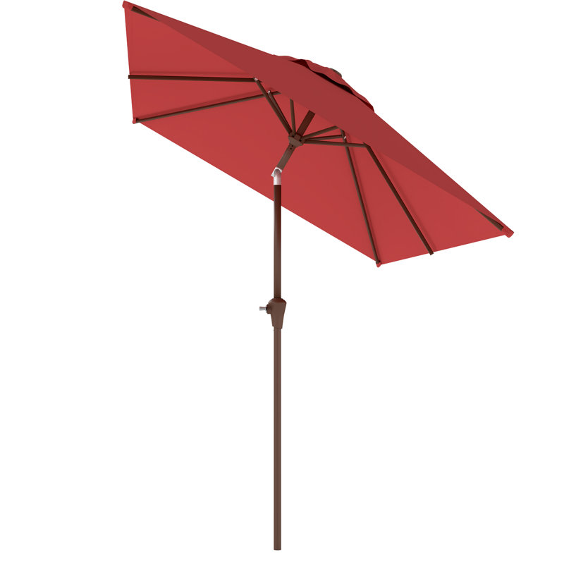  Parasol de marché rectangulaire 120 po x 78 po avec manivelle, Rouge