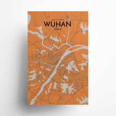 Carte de la ville de Whan, impression